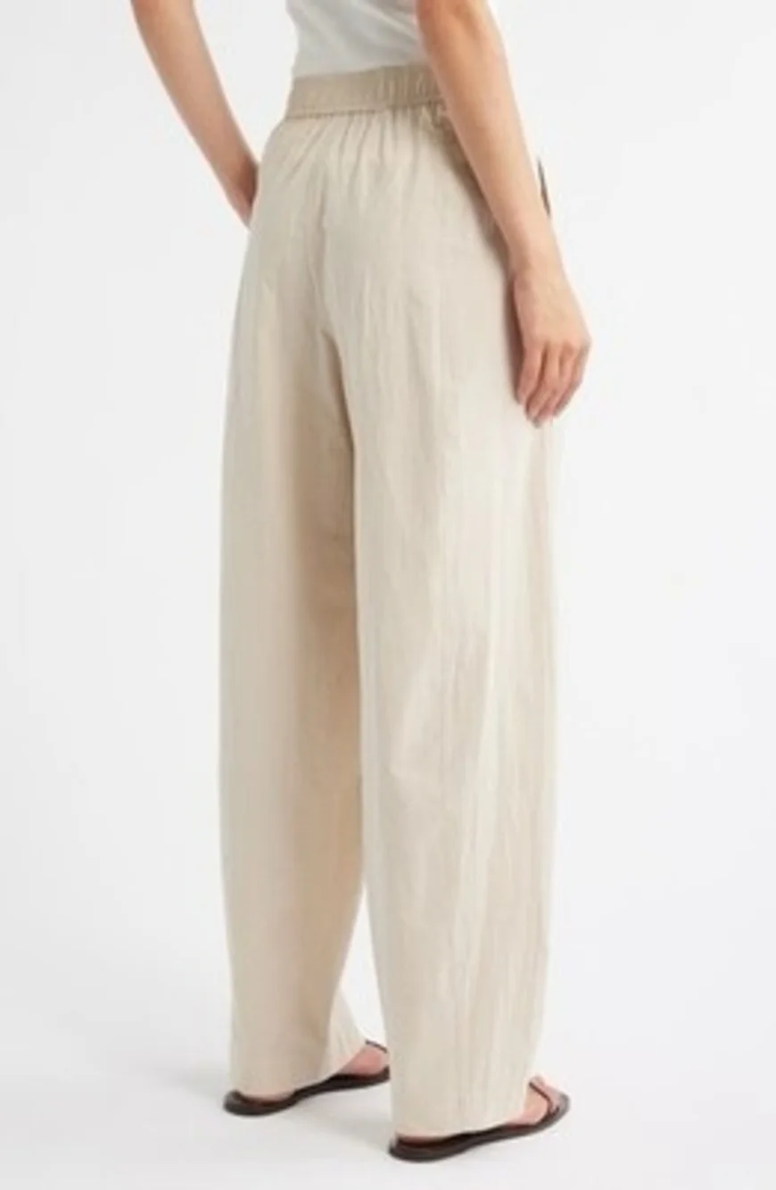 MNG Mango Pull-On Wide Leg Ivory Linen Pants Women’s Pants Size M NWOT
